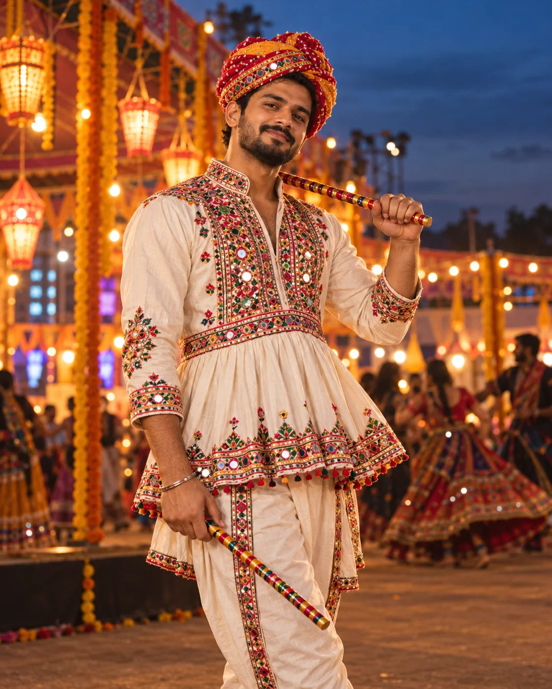 Kediyu and Pagdi Dandiya Portrait for Navratri