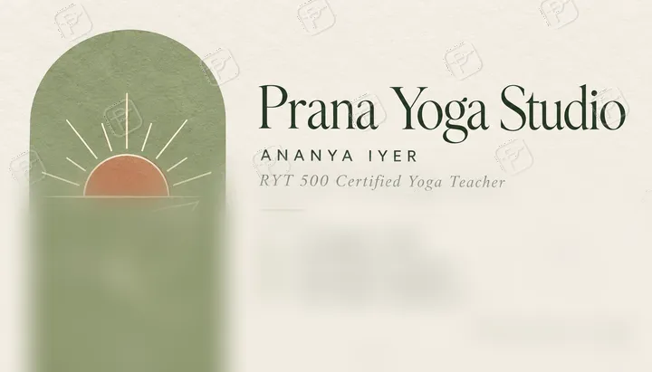 Calm Sage Green Yoga and Fitness Trainer Visiting Card