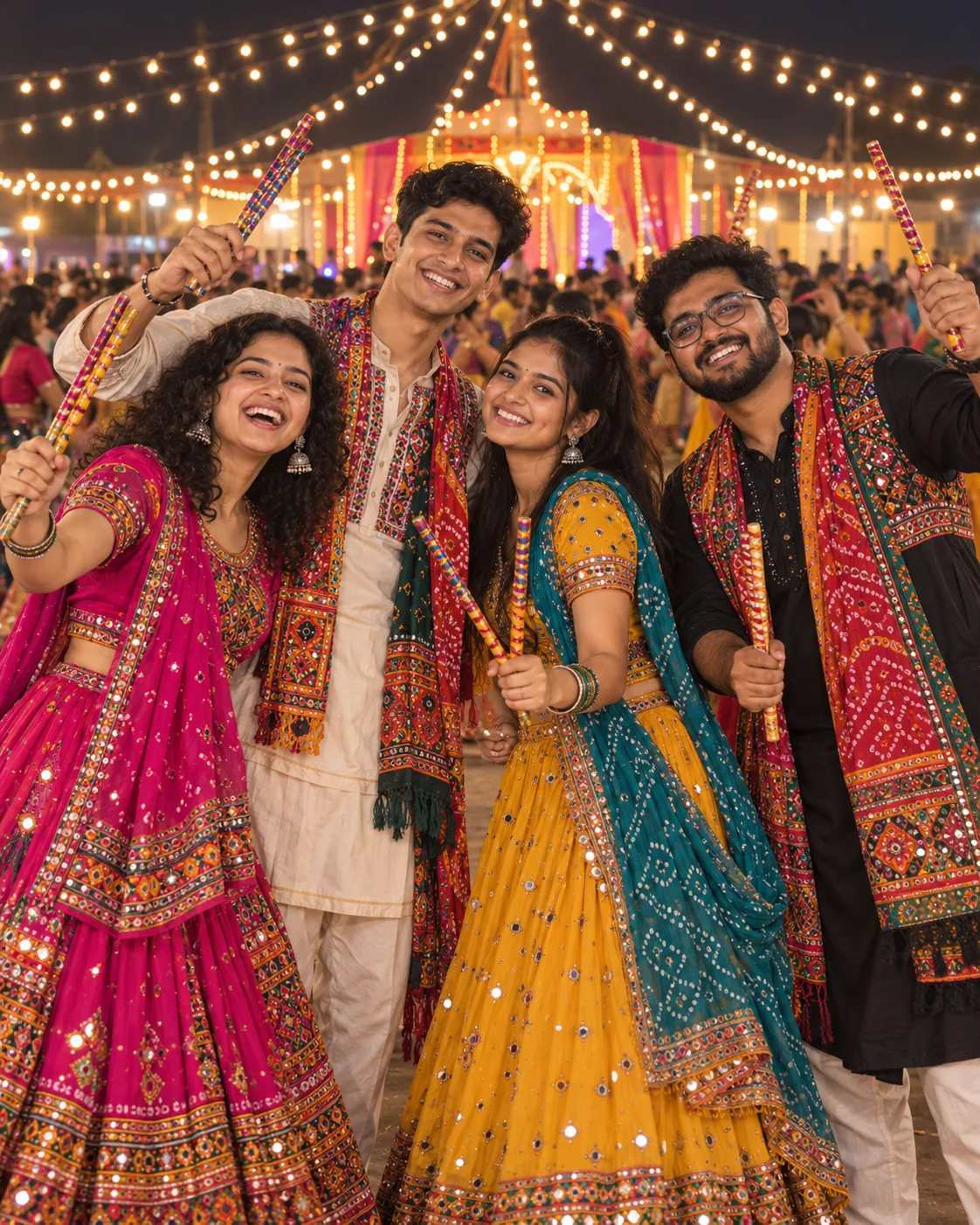 Friends Group Garba Night Portrait