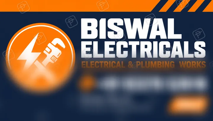 High-Contrast Electrician and Plumber Service Card